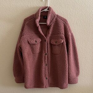 32 Degrees Dusty Rose Teddy Sherpa Shacket (M/L)